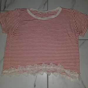 Pink and white striped shirt